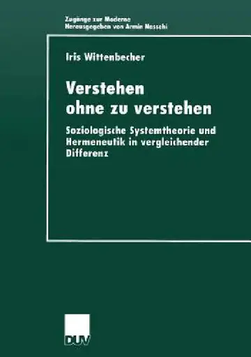 Cover of Verstehen Ohne Zu Verstehen