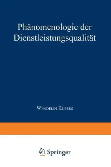 Cover of Phänomenologie Der Dienstleistungsqualität