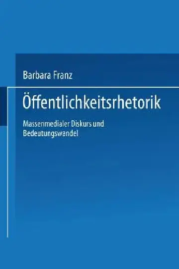Cover of Öffentlichkeitsrhetorik