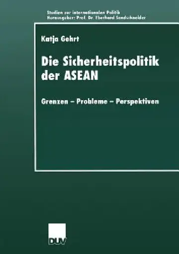Cover of Die Sicherheitspolitik Der ASEAN