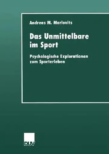 Cover of Das Unmittelbare Im Sport