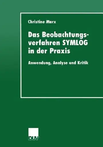 Cover of Das Beobachtungsverfahren Symlog in Der PRAXIS