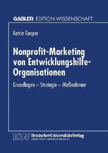Cover of Nonprofit-Marketing Von Entwicklungshilfe-Organisationen