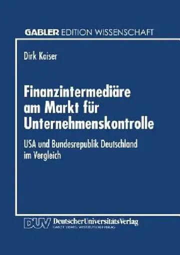 Cover of Finanzintermediäre Am Markt Für Unternehmenskontrolle