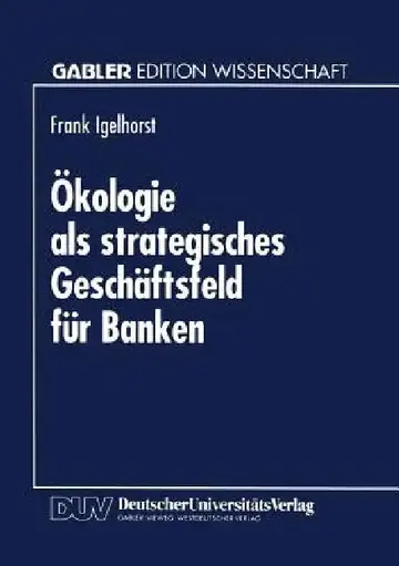 Cover of Ökologie ALS Strategisches Geschäftsfeld Für Banken