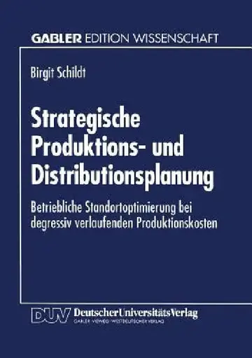 Cover of Strategische Produktions- Und Distributionsplanung