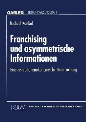 Cover of Franchising Und Asymmetrische Informationen