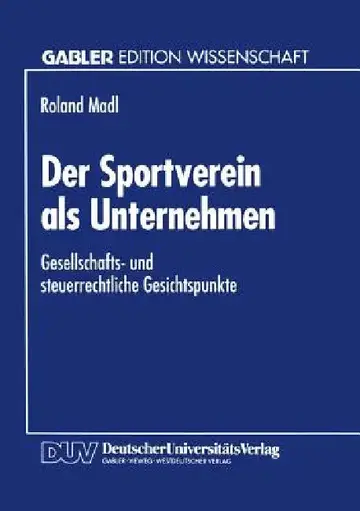 Cover of Der Sportverein ALS Unternehmen