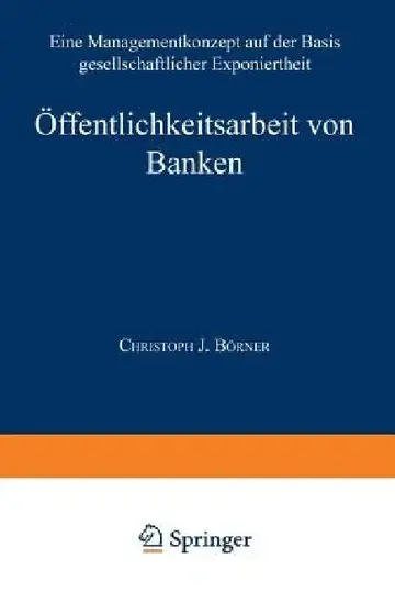 Cover of Öffentlichkeitsarbeit Von Banken