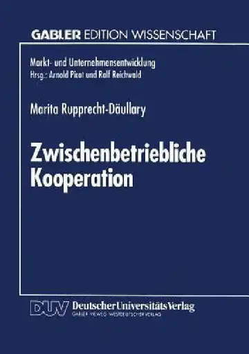 Cover of Zwischenbetriebliche Kooperation