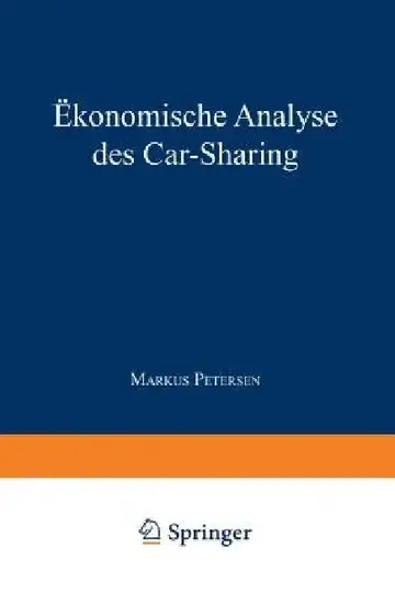 Cover of Ökonomische Analyse Des Car-Sharing