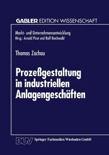 Cover of Prozeßgestaltung in Industriellen Anlagengeschäften