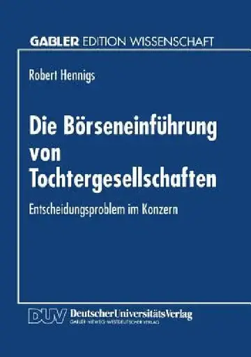 Cover of Die Börseneinführung Von Tochtergesellschaften