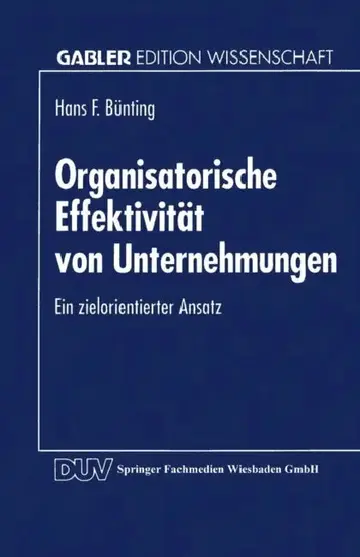 Cover of Organisatorische Effektivität Von Unternehmungen