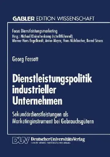 Cover of Dienstleistungspolitik Industrieller Unternehmen