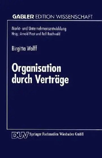 Cover of Organisation Durch Verträge