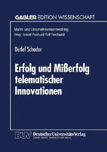 Cover of Erfolg Und Mißerfolg Telematischer Innovationen