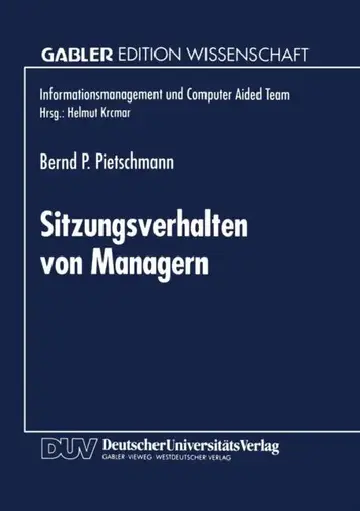 Cover of Sitzungsverhalten Von Managern