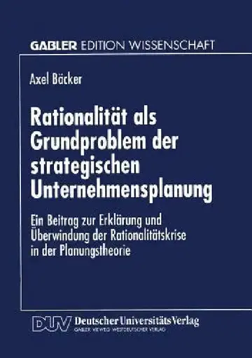 Cover of Rationalität ALS Grundproblem Der Strategischen Unternehmensplanung