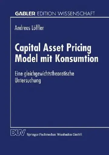 Cover of Capital Asset Pricing Model Mit Konsumtion