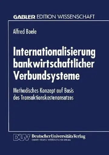 Cover of Internationalisierung Bankwirtschaftlicher Verbundsysteme