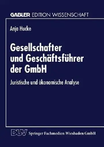 Cover of Gesellschafter Und Geschäftsführer Der Gmbh