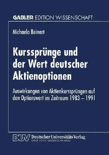 Cover of Kurssprünge Und Der Wert Deutscher Aktienoptionen