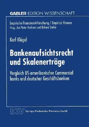 Cover of Bankenaufsichtsrecht Und Skalenerträge