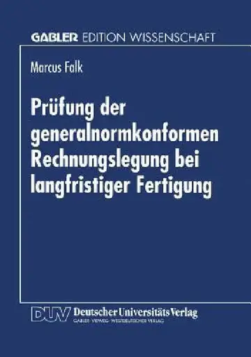 Cover of Prüfung Der Generalnormkonformen Rechnungslegung Bei Langfristiger Fertigung