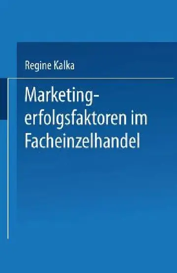 Cover of Marketingerfolgsfaktoren Im Facheinzelhandel