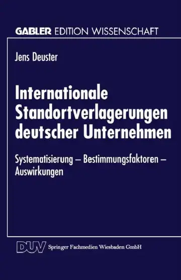 Cover of Internationale Standortverlagerungen Deutscher Unternehmen