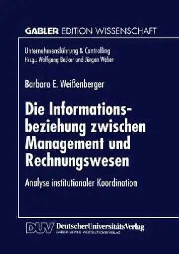 Cover of Die Informationsbeziehung Zwischen Management Und Rechnungswesen