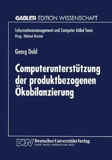 Cover of Computerunterstützung Der Produktbezogenen Ökobilanzierung