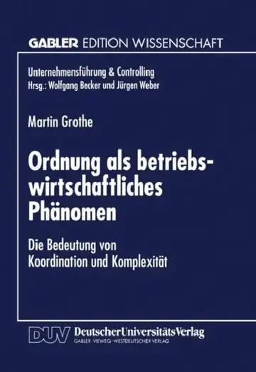 Cover of Ordnung ALS Betriebswirtschaftliches Phänomen