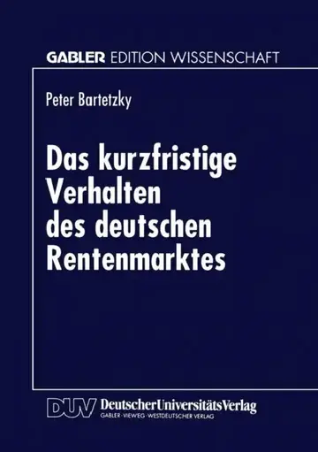 Cover of Das Kurzfristige Verhalten Des Deutschen Rentenmarktes