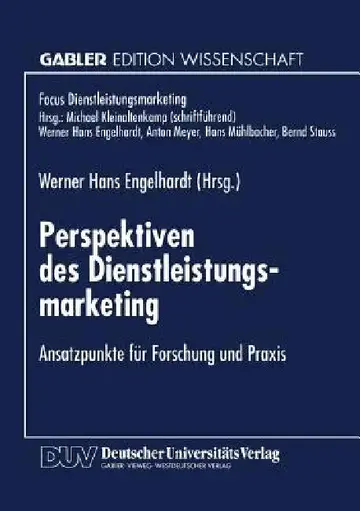 Cover of Perspektiven Des Dienstleistungsmarketing