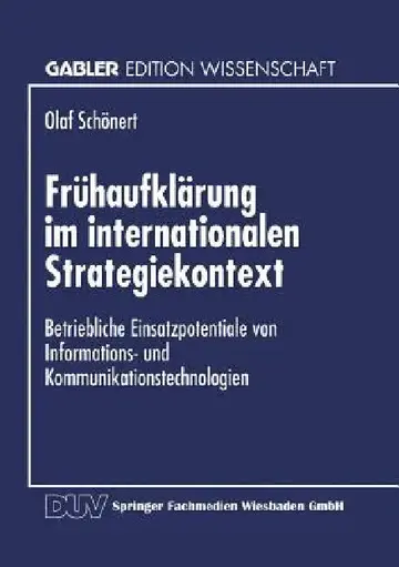 Cover of Frühaufklärung Im Internationalen Strategiekontext