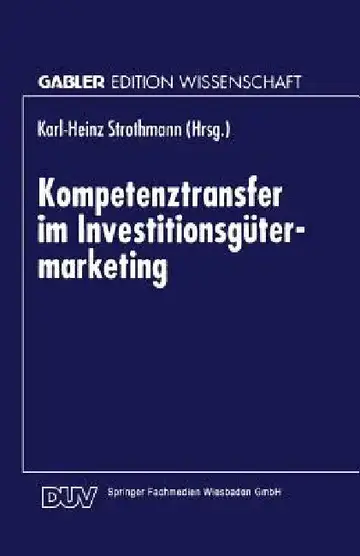 Cover of Kompetenztransfer Im Investitionsgütermarketing