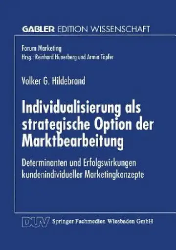 Cover of Individualisierung ALS Strategische Option Der Marktbearbeitung