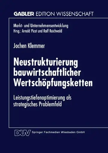 Cover of Neustrukturierung Bauwirtschaftlicher Wertschöpfungsketten