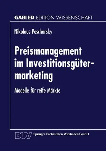 Cover of Preismanagement Im Investitionsgütermarketing