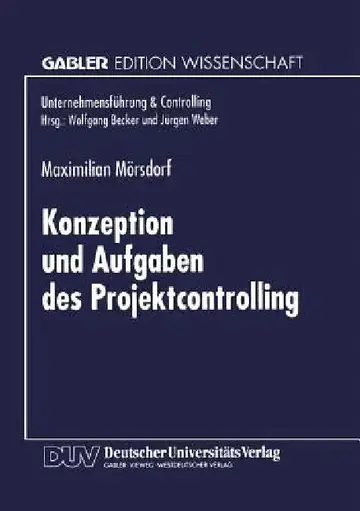 Cover of Konzeption Und Aufgaben Des Projektcontrolling