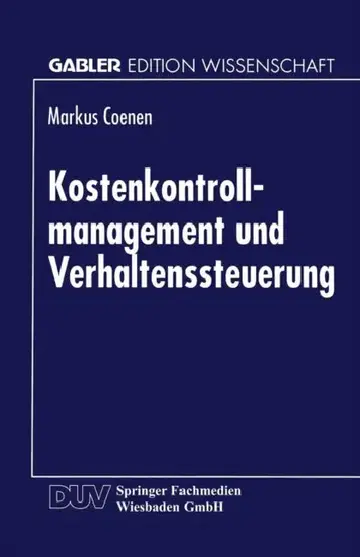 Cover of Kostenkontrollmanagement Und Verhaltenssteuerung