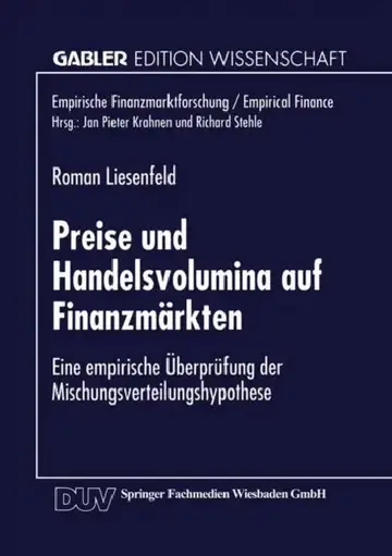 Cover of Preise Und Handelsvolumina Auf Finanzmärkten