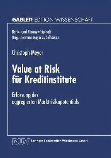 Cover of Value at Risk Für Kreditinstitute