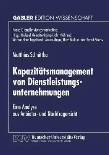 Cover of Kapazitätsmanagement Von Dienstleistungsunternehmungen