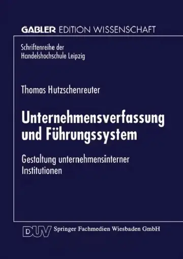 Cover of Unternehmensverfassung Und Führungssystem
