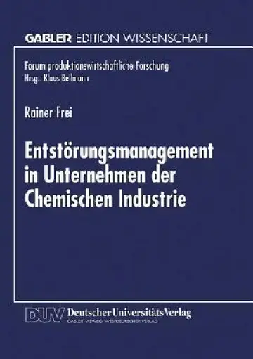 Cover of Entstörungsmanagement in Unternehmen Der Chemischen Industrie