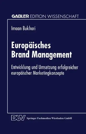 Cover of Europäisches Brand Management