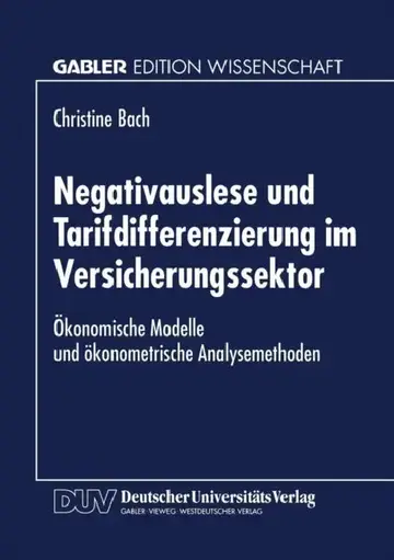Cover of Negativauslese Und Tarifdifferenzierung Im Versicherungssektor